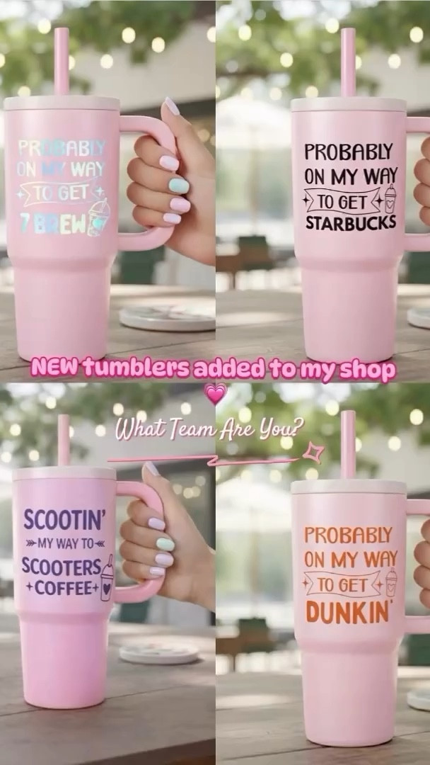 What Team Are You? ☕🩷

Coffee girlies... Go to xpinkobsessionx I need to know Which one are you grabbing?

💚Starbucks

🩷7 Brew

❤️Scooters

🧡Dunkin

New tumblers now available in my shop!

Designs come in multiple color options ✨

#coffee #coffeeaddict #starbucks #7brewcoffee #coffeelovers

#LTKmomlife #LTKmorningroutine #LTKdayinmylife