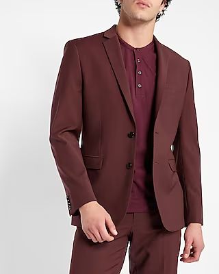 Extra Slim Red Wool-Blend Modern Tech Suit Jacket | Express