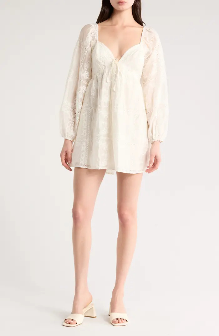 Lost + Wander Somerset Meadow Long Sleeve Babydoll Minidress | Nordstromrack | Nordstrom Rack