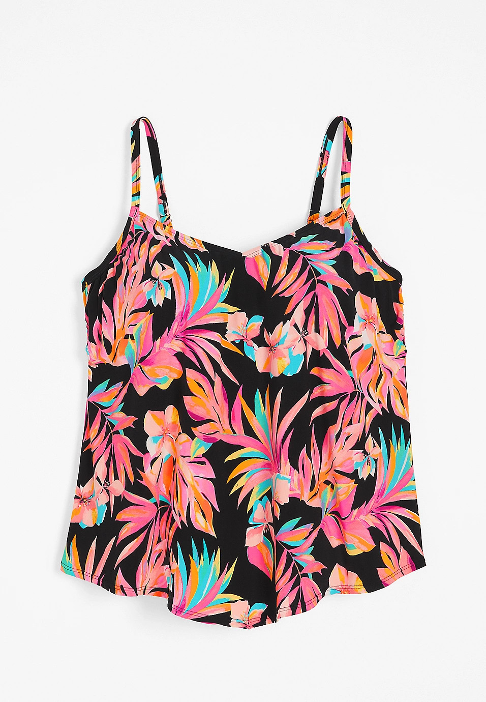 Plus Size Floral Hanky Hem Tankini Top | Maurices