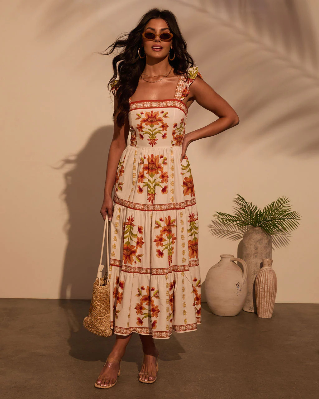 Tropical Reverie Tiered Floral Maxi Dress | VICI
