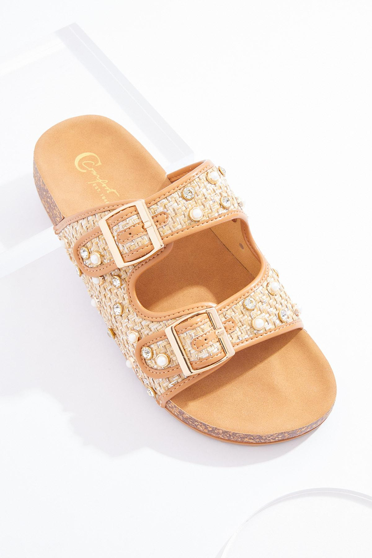 Embellished Raffia Sandals | Cato Fashions