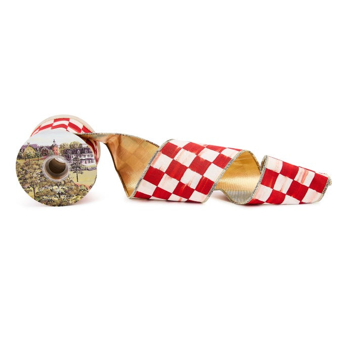 Red Check 4" Ribbon | MacKenzie-Childs