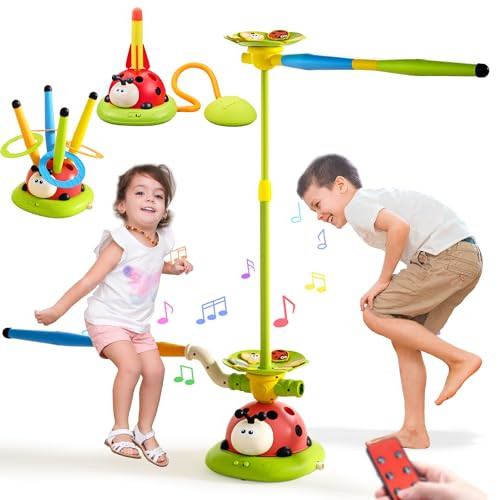 Amazon.com: Pobaiyi 5 in 1 Musical Jump Toys, Toss Ring Game Stomping Launch Rocket Launcher for ... | Amazon (US)
