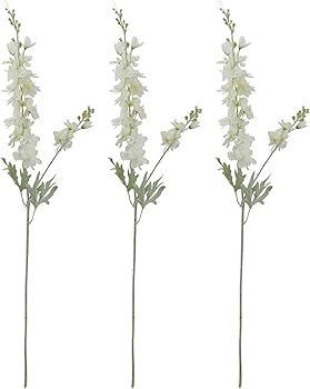 MINYULUA 6pcs Artificial Delphinium Flowers White Silk Larkspur Flowers Faux Snapdragon Long Stem... | Amazon (US)