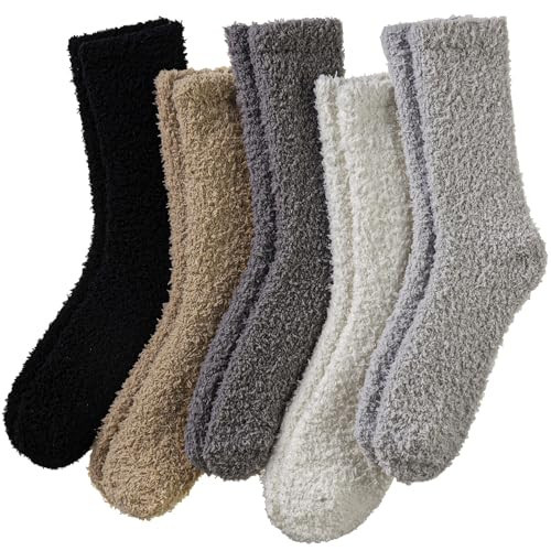 Womens Fuzzy Socks Warm Fluffy Winter Cozy Thick Plush Microfiber Slipper Soft Home Sleeping Sock... | Amazon (US)