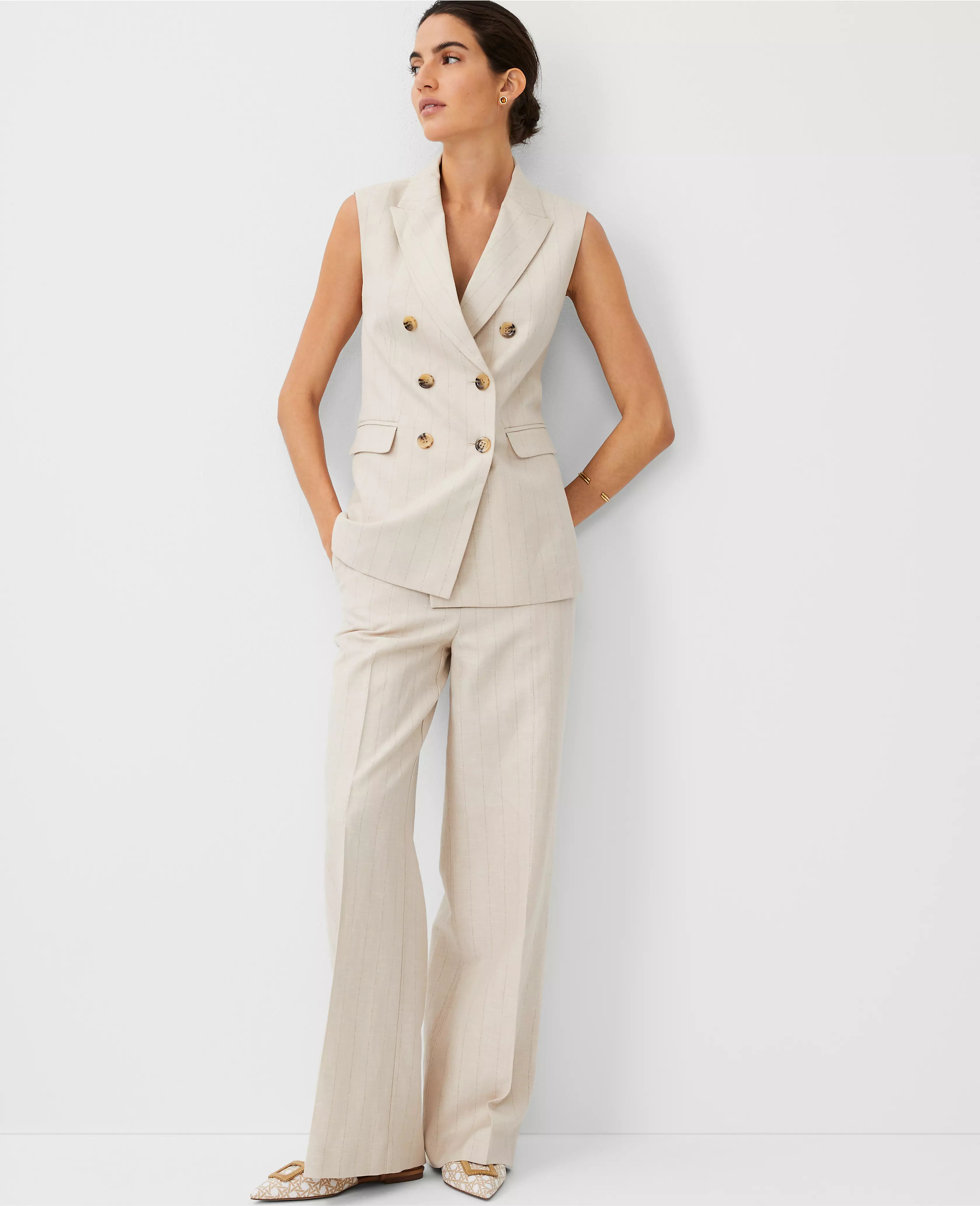 The Wide Leg Pant in Pinstripe | Ann Taylor (US)