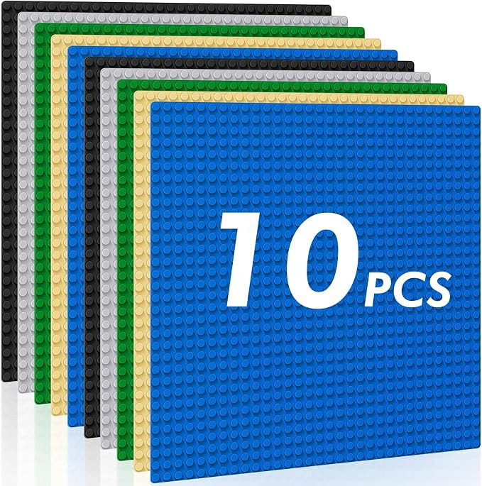 Pokiiulk Classic Baseplates Building Plates-Pack of 10 Large 10" x 10" Building Bricks, Compatibl... | Amazon (US)