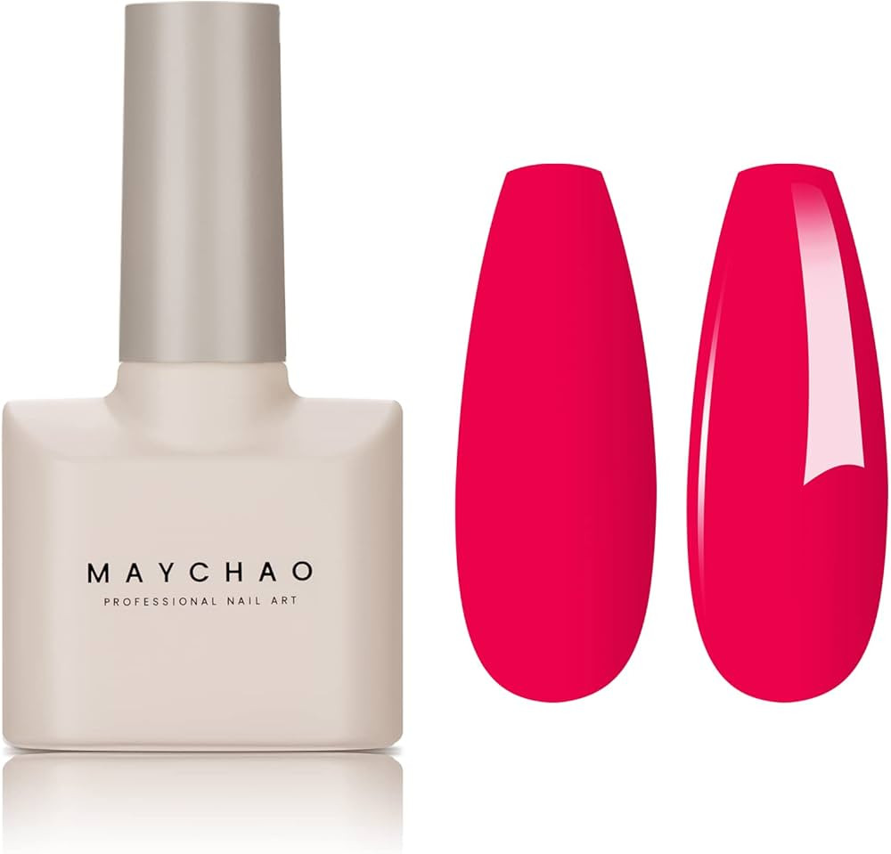 MAYCHAO 15ML Neon Rose Gel Nail Polish 1Pc Bright Rose Gel Polish Soak Off UV LED Nail Polish Nai... | Amazon (US)