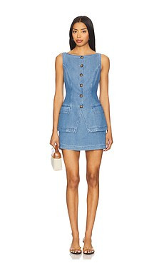Lovers and Friends Belle Mini Dress in Light Denim from Revolve.com | Revolve Clothing (Global)