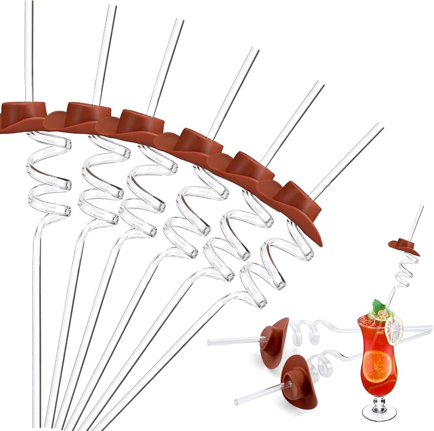 Umigy 24 Pcs Mini Western Cowboy Hat Straw 70s Decorative Cowgirl Straws Bachelorette Rodeo Party... | Amazon (US)