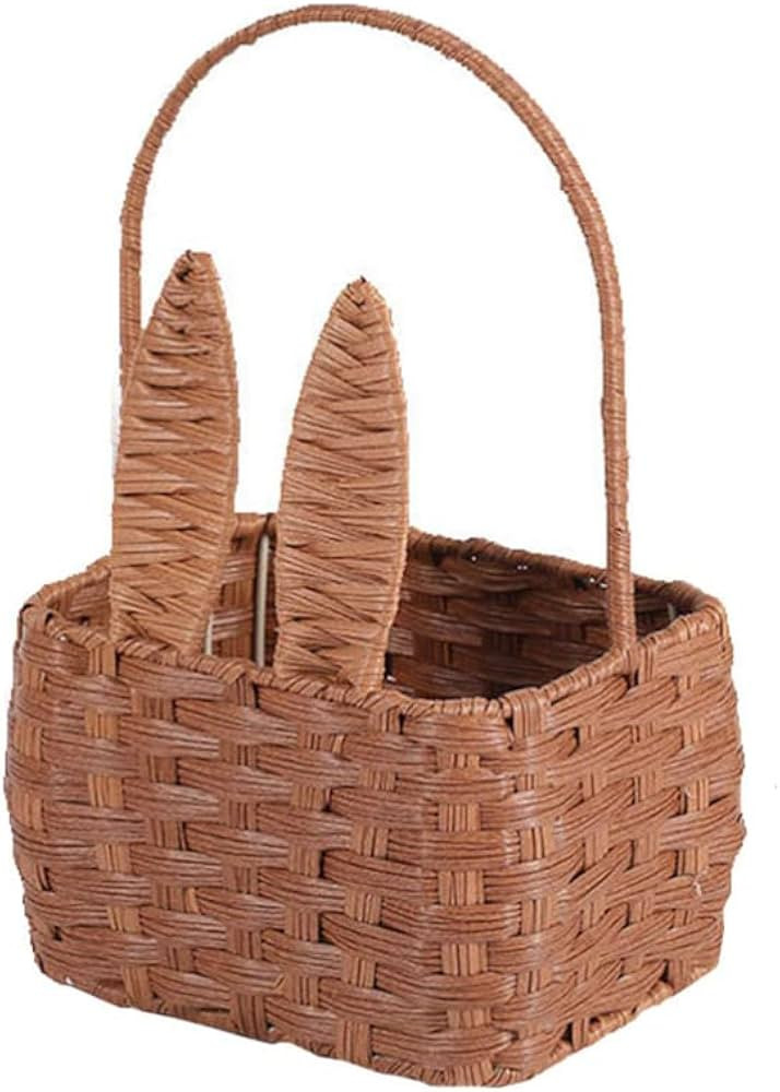 Zerodeko Easter Rattan Basket Rustic Wicker Flower Basket Bunny Ear Woven Basket Flowerpot Vintag... | Amazon (CA)