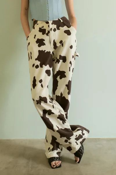 BDG Juno Cow Print High-Waisted Pant | Urban Outfitters (US and RoW)