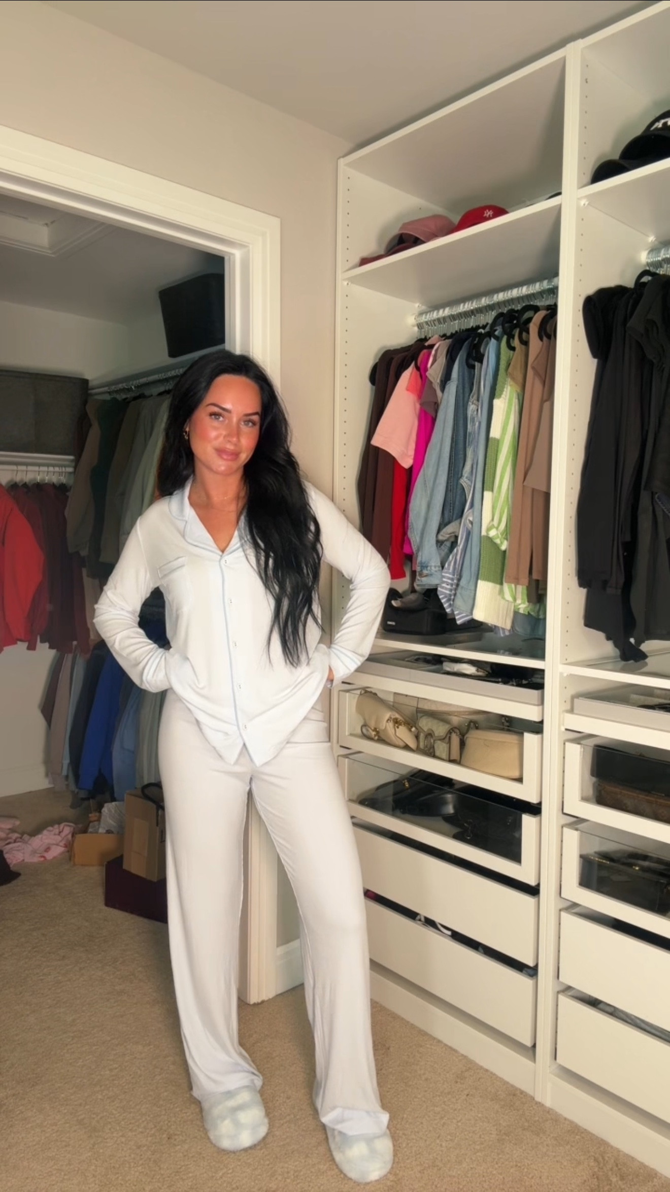 Such a pretty blue PJ set 🩵 it’s very dark and rainy here so it does not pick up well on camera, but I’m telling you it’s so gorgeous in person! 

I am wearing a size small 
I’m 5’7, 145lbs, 32dd

#LTKWatchNow #LTKU #LTKTravel