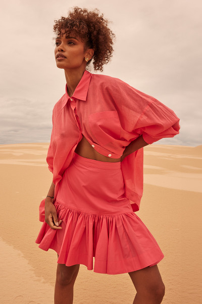 Guava Drop Waist Mini Skirt | Bohemian Traders