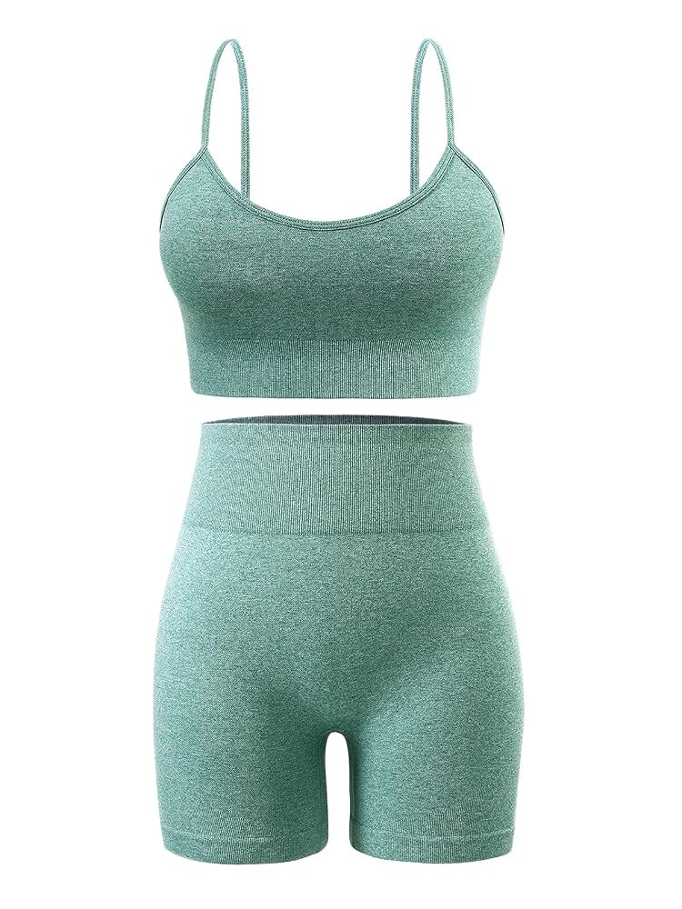 Workout Sets for Women 2 Piece Outfits Gym Shorts Women High Waisted with Adjustable Padded Sport... | Amazon (US)