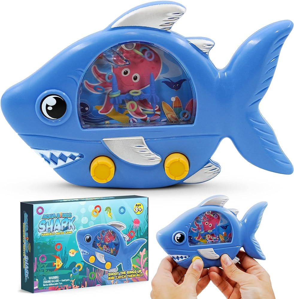 YoYa Toys Aqua Rings Shark Handheld Water Game for Kids - Retro Toys and Nostalgic Car Activities... | Amazon (US)