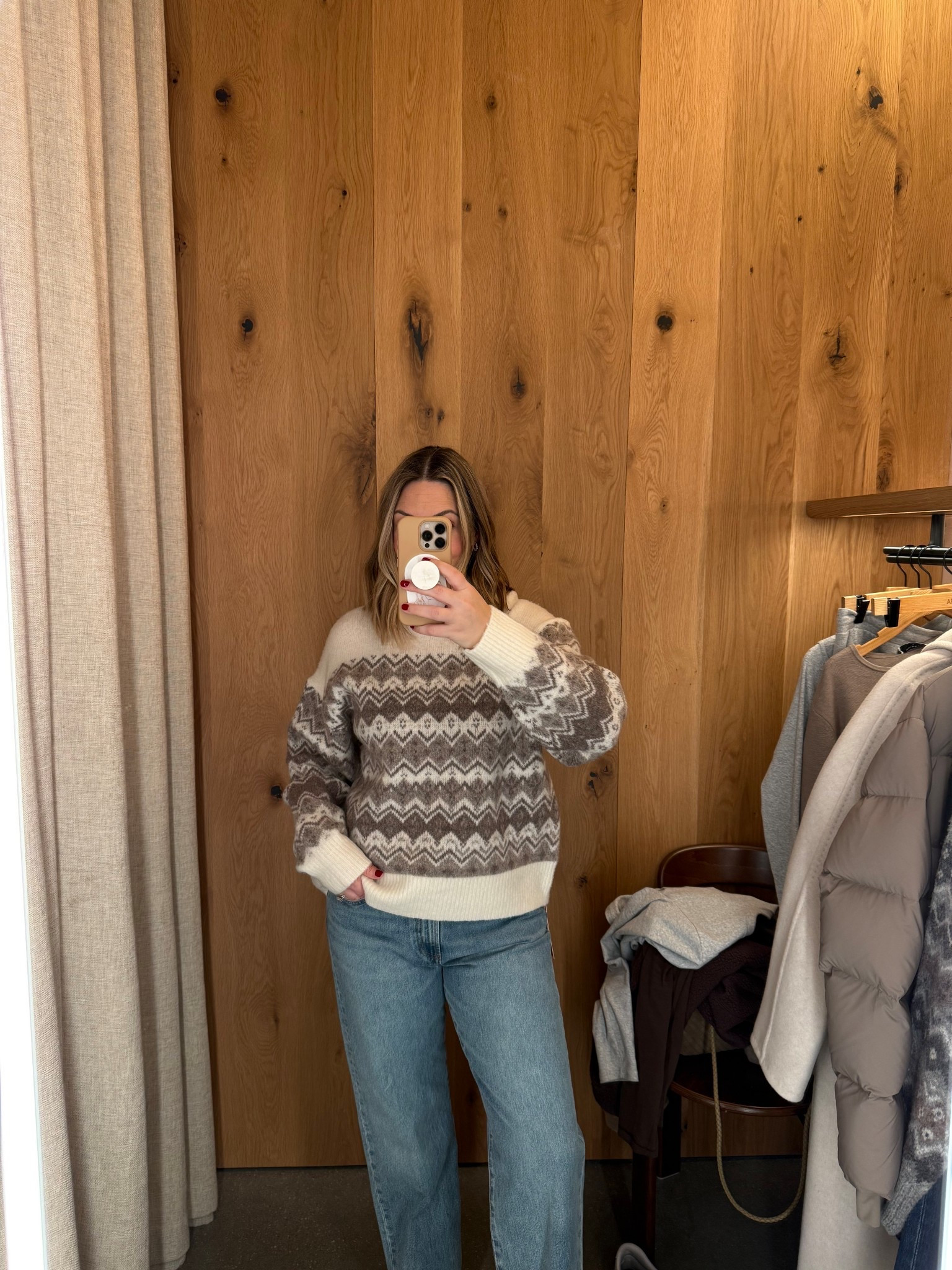 Aritzia fair isle sweater!  Love this color combo!  And Aritzia has their winter sale going on!!

Winter sweaters, cozy sweaters, apres ski

#LTKSaleAlert #LTKootd #LTKSeasonal