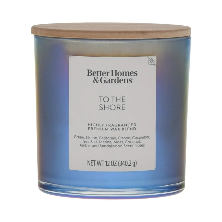 Better Homes & Gardens To the Shore Scented 2-Wick 12oz Iridescent Jar Candle - Walmart.com | Walmart (US)