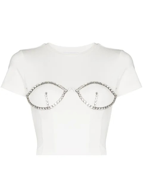 crystal bustier cup T-shirt | Farfetch (US)