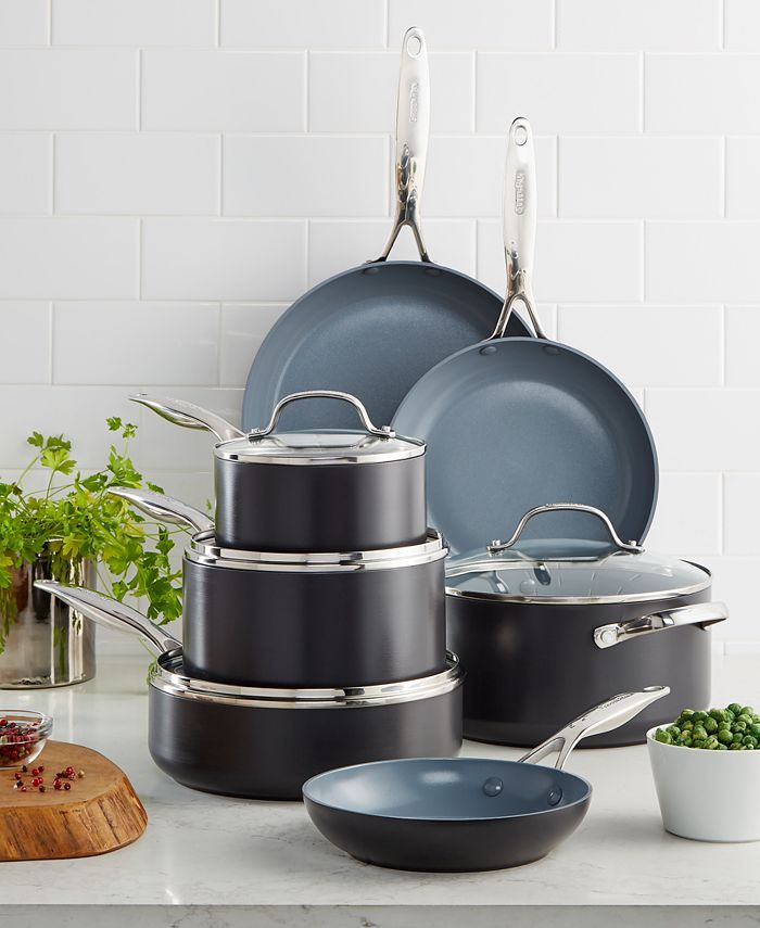 GreenPan Valencia Pro Ceramic Non-Stick 11-Pc. Cookware Set & Reviews - Cookware Sets - Macy's | Macys (US)