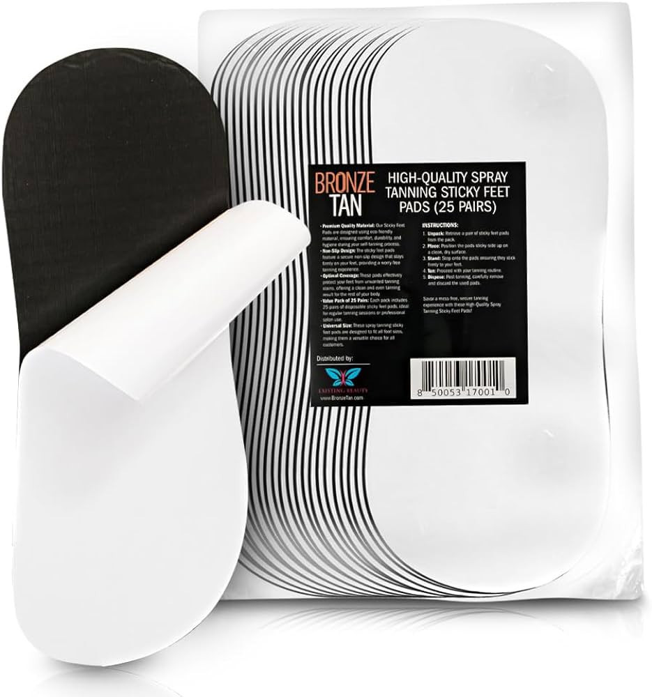 Bronze Tan Sticky Spray Tan Feet Pads - 25 Pairs, Disposable & Hygienic Spray Tan Feet Pads - Ide... | Amazon (US)