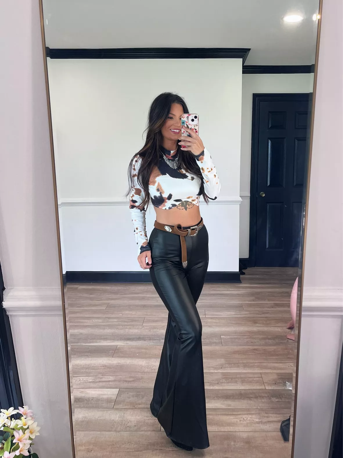 Layla Leather Flare Bell Bottoms curated on LTK