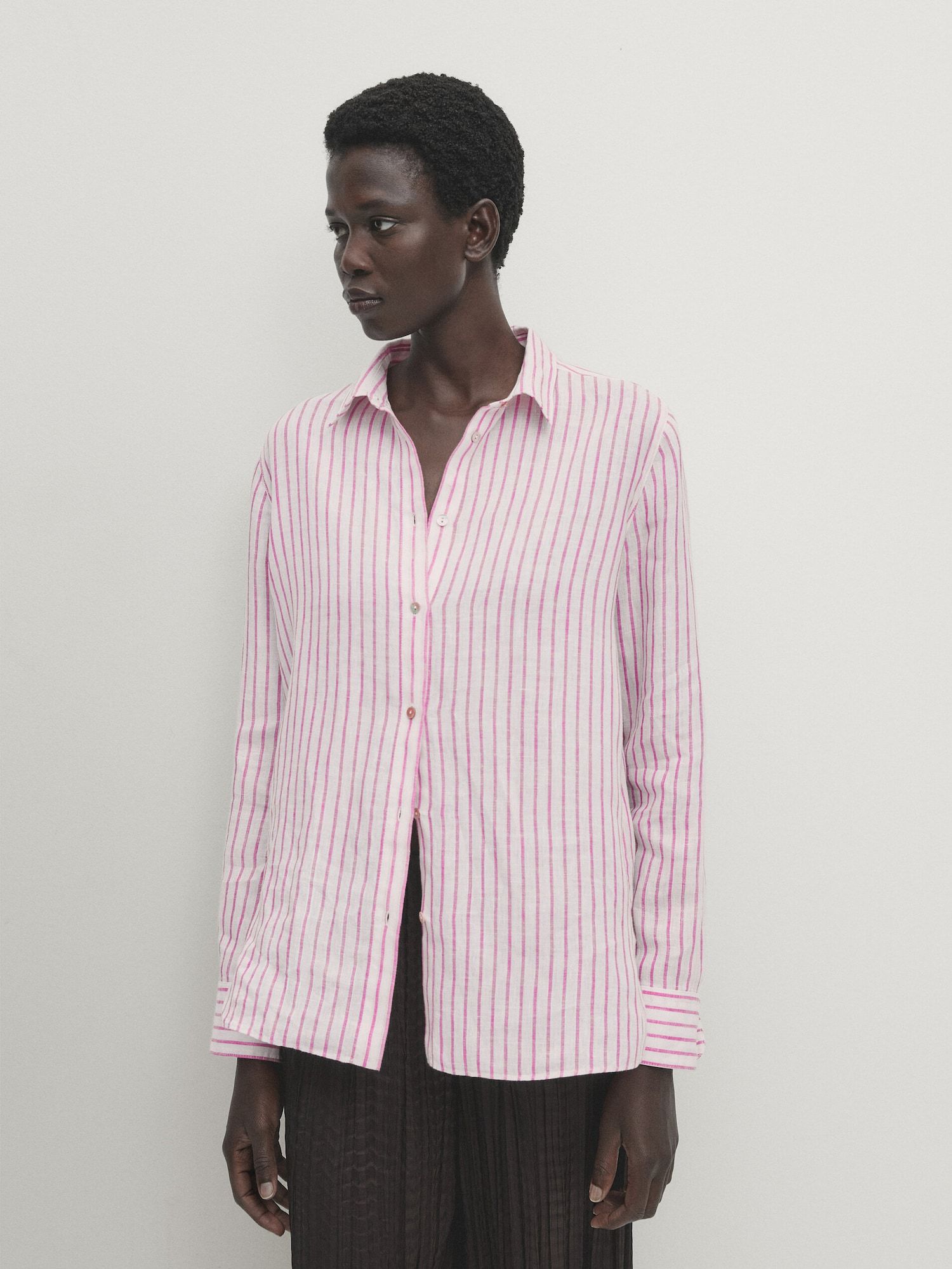 100% linen striped shirt | Massimo Dutti (US)