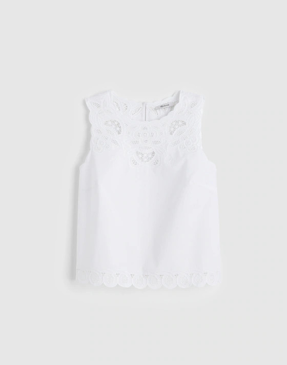 Embroidered Shell Top in Poplin | Madewell