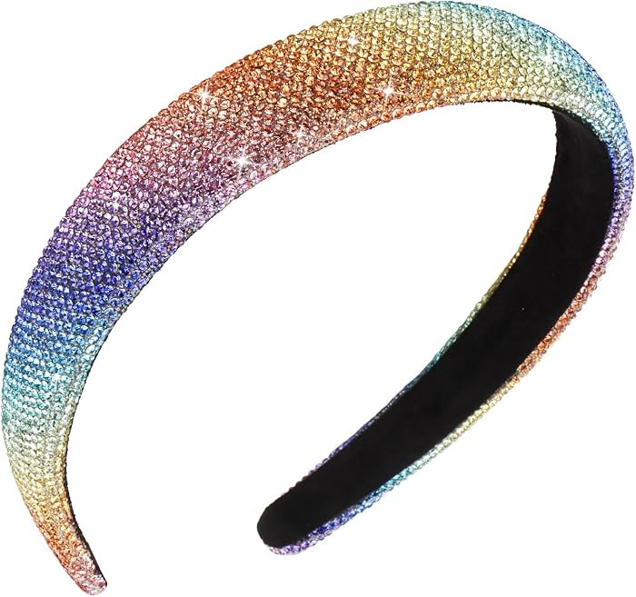 Jaciya Rhinestone Headband Crystal Bling Rainbow Headbands for Women Girls Hair Accessories Glitt... | Amazon (US)