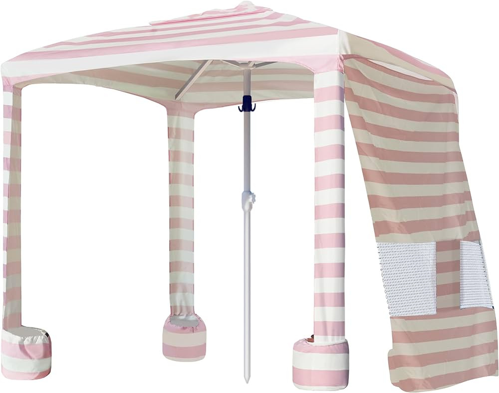 AMMSUN Beach Cabana, 6.2'×6.2' Beach Canopy, Easy Set up and Take Down, Cool Cabana Beach Tent w... | Amazon (US)