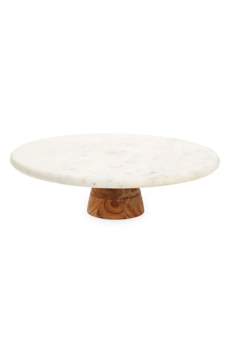 Marble & Acacia Wood Cake Stand | Nordstrom