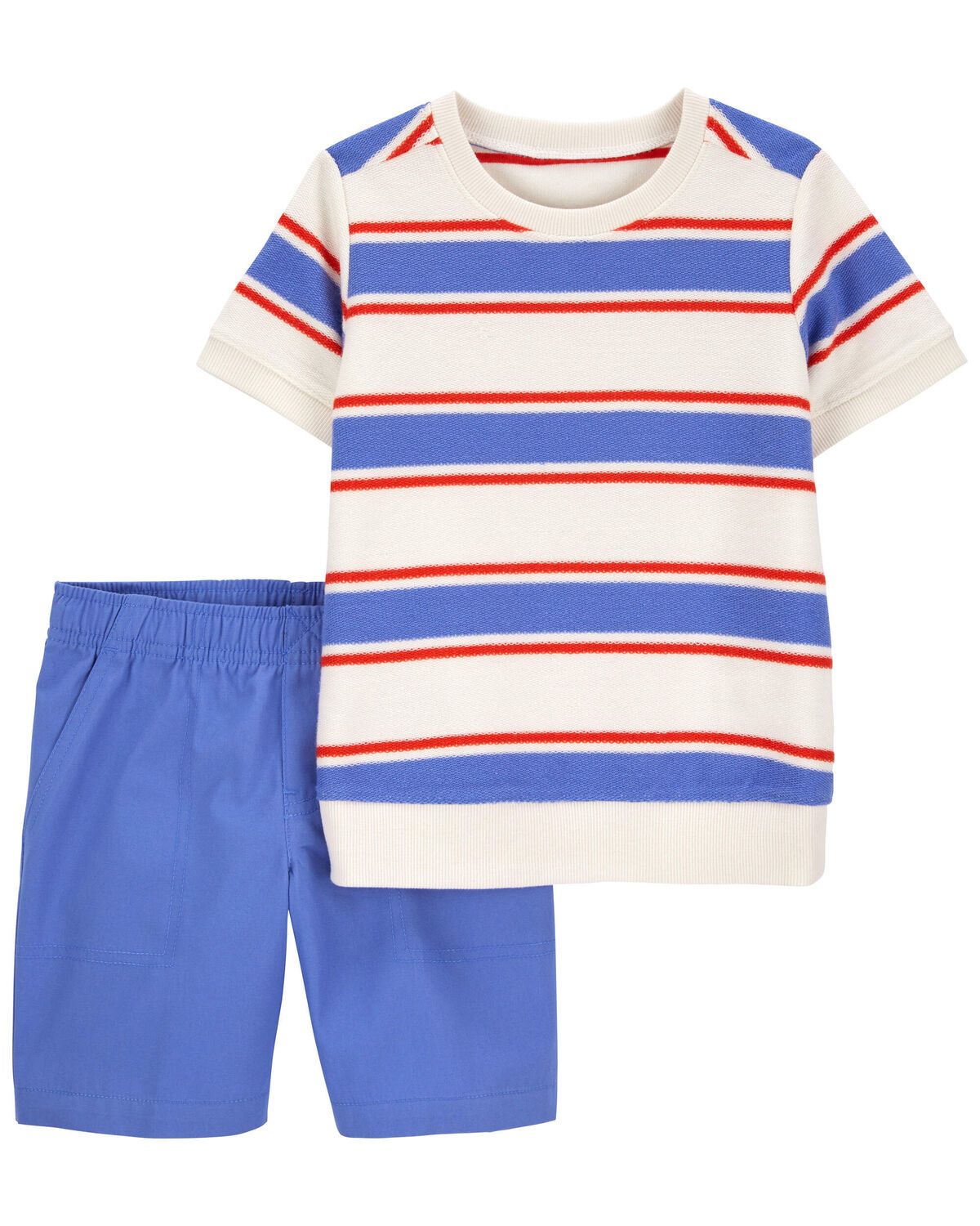 Baby 2-Piece Striped Tee & Canvas Shorts Set | Carter's