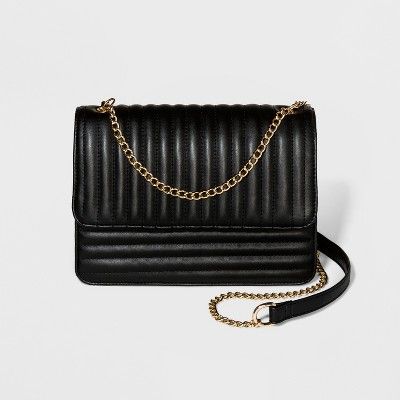 Quilted Crossbody Bag With Chain - Wild Fable™ Black | Target