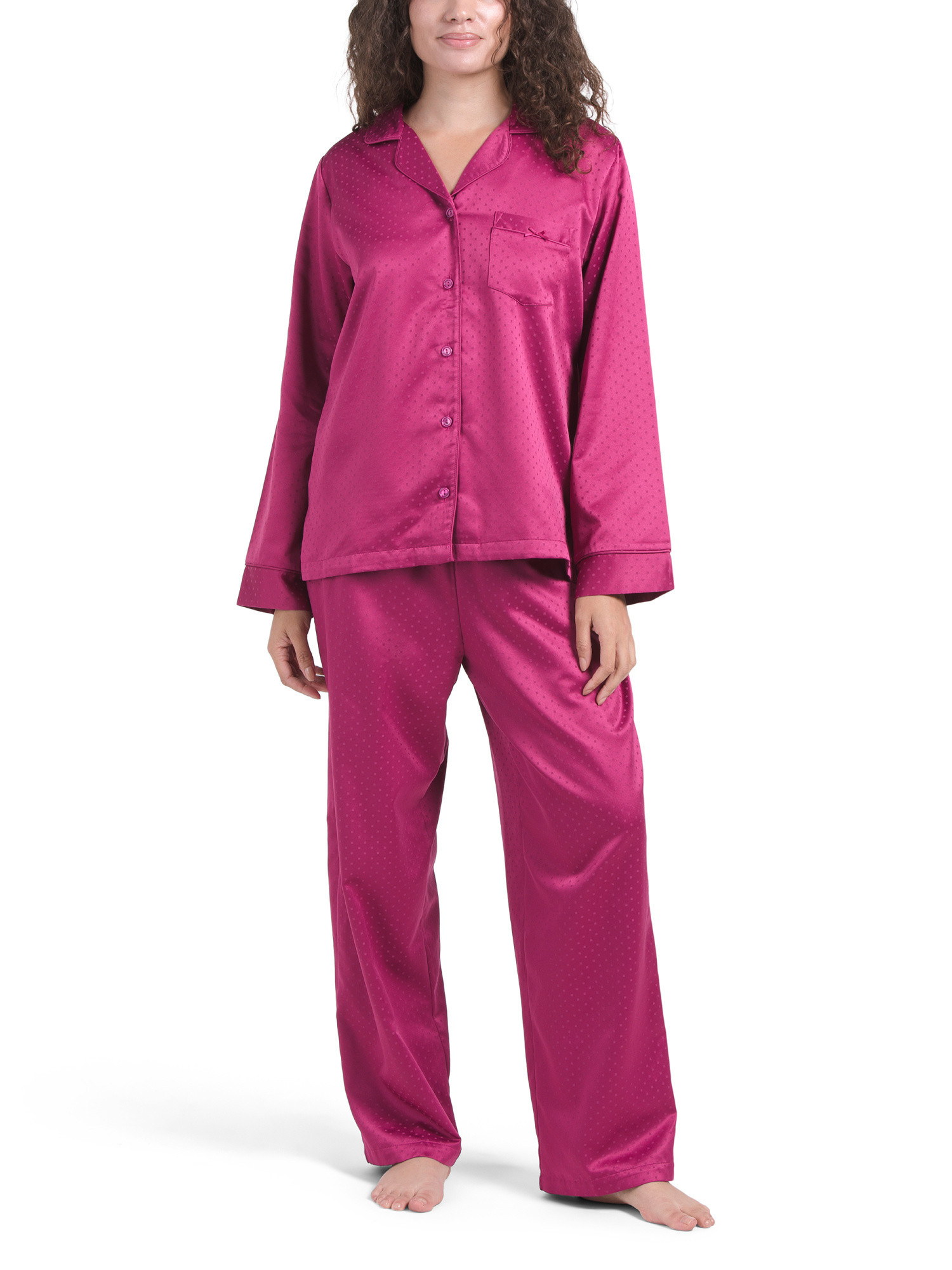 Brushed Backed Satin Pajama Set | TJ Maxx