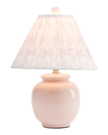 18in Pleated Shade Ceramic Orb Table Lamp | Bedroom | Marshalls | Marshalls