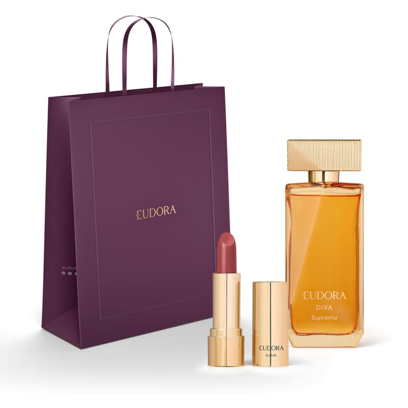Combo Diva Suprema: Desodorante Colônia 100ml + Batom Cremoso Rose Diva 3,6g + Sacola Tamanho M ... | Eudora (BR)