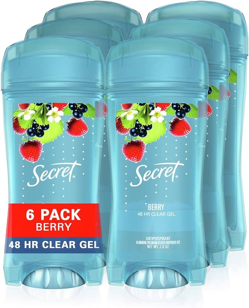 Secret Antiperspirant and Deodorant for Women, Original Clear Gel, Berry Scent, 2.6 Oz, Pack of 6 | Amazon (US)