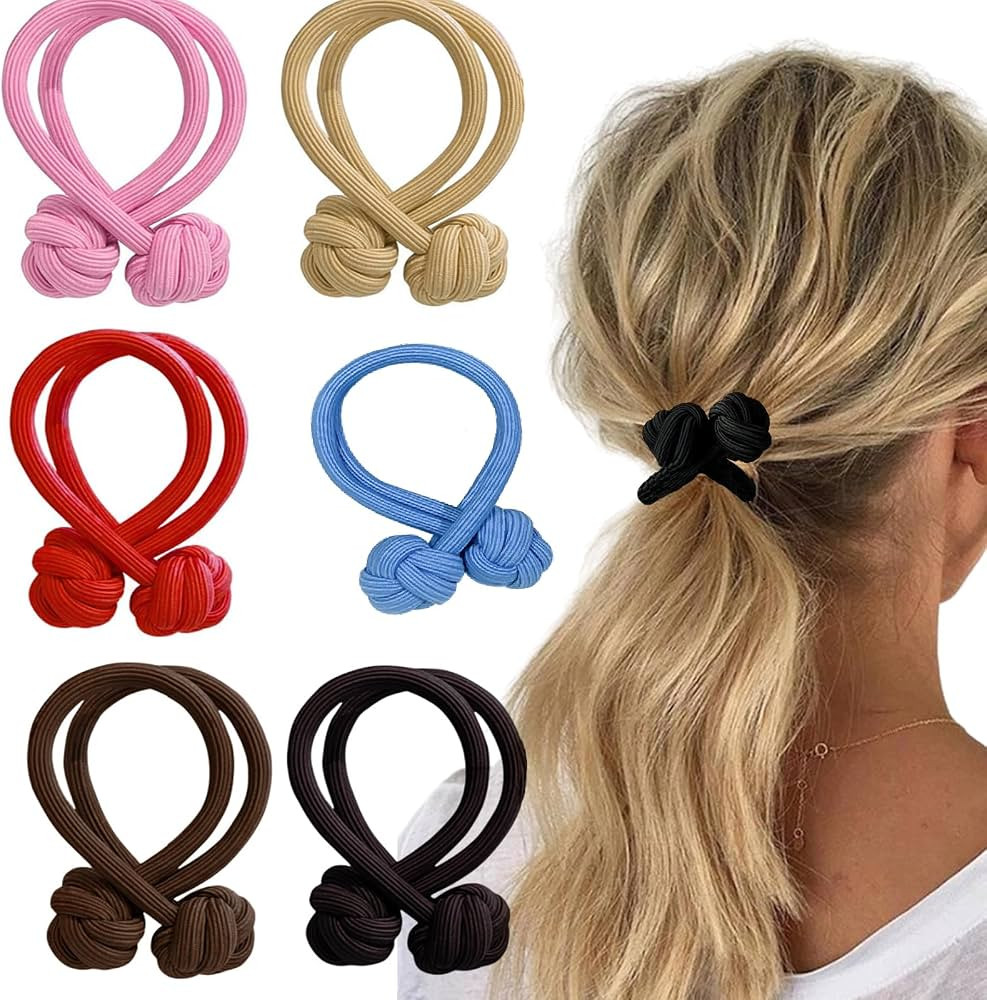 Knot Scrunchies for Women Elastic Hair Ties Unique Bracelet with Knot Ball Ponytails And Updos Ch... | Amazon (US)