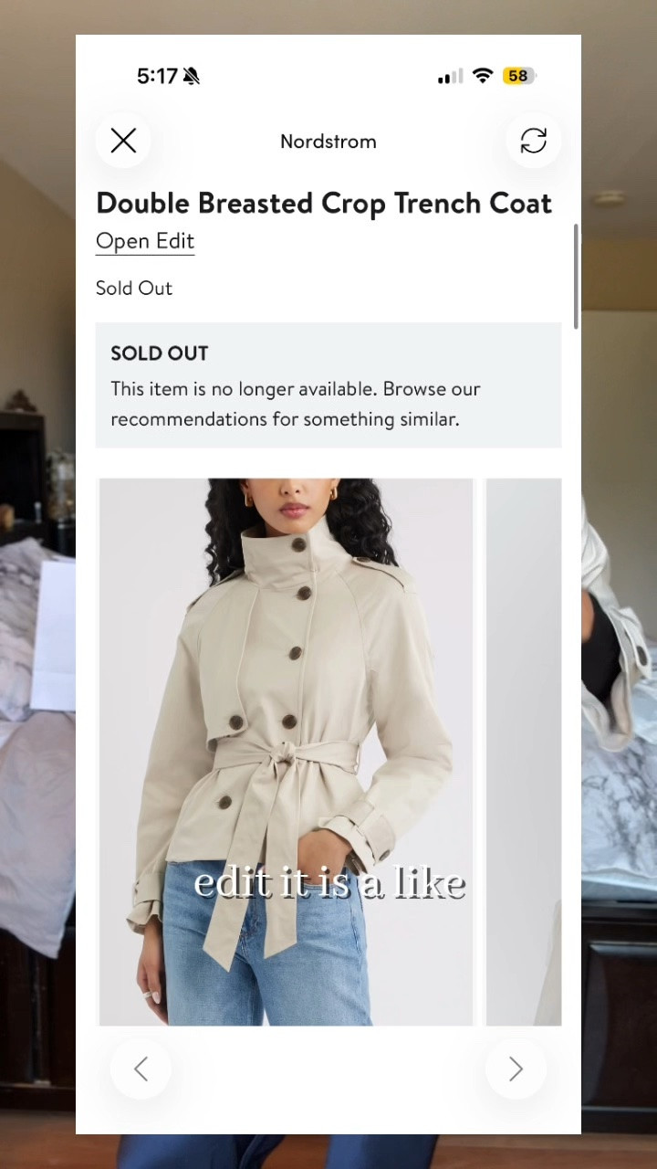 This cropped trench might be one of my favorite Nordstrom Anniversary Sale finds. It’s polished enough to dress up, easy enough to wear with denim, and the high neckline makes it especially practical for Chicago’s windy weather.

I ordered both a medium and a large, but the medium gives me the cleaner, more tailored fit, so the large will likely be going back. This silhouette is such a strong trend right now, but the neutral color and classic trench details make it feel much more wearable beyond one season.

#NordstromAnniversarySale #CroppedTrench #ChicagoStyle #FallFashionFinds #TryOnHaul