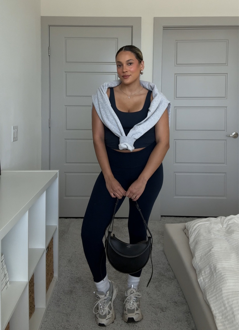 Aritzia top & bottom in size medium
Bag is polène 

Aritzia outfit style. Causal outfit. Aritzia legging set. Aritzia style. That girl outfit. Simple outfit. Clean girl outfit. 

#LTKFindsUnder100 #LTKStyleTip #LTKActive