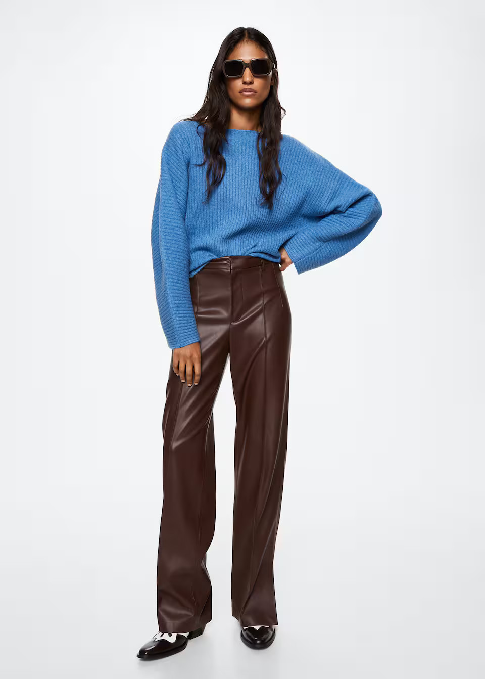 Boat neck ribbed sweater - f foSweaters Women | Mango USA | MANGO (US)