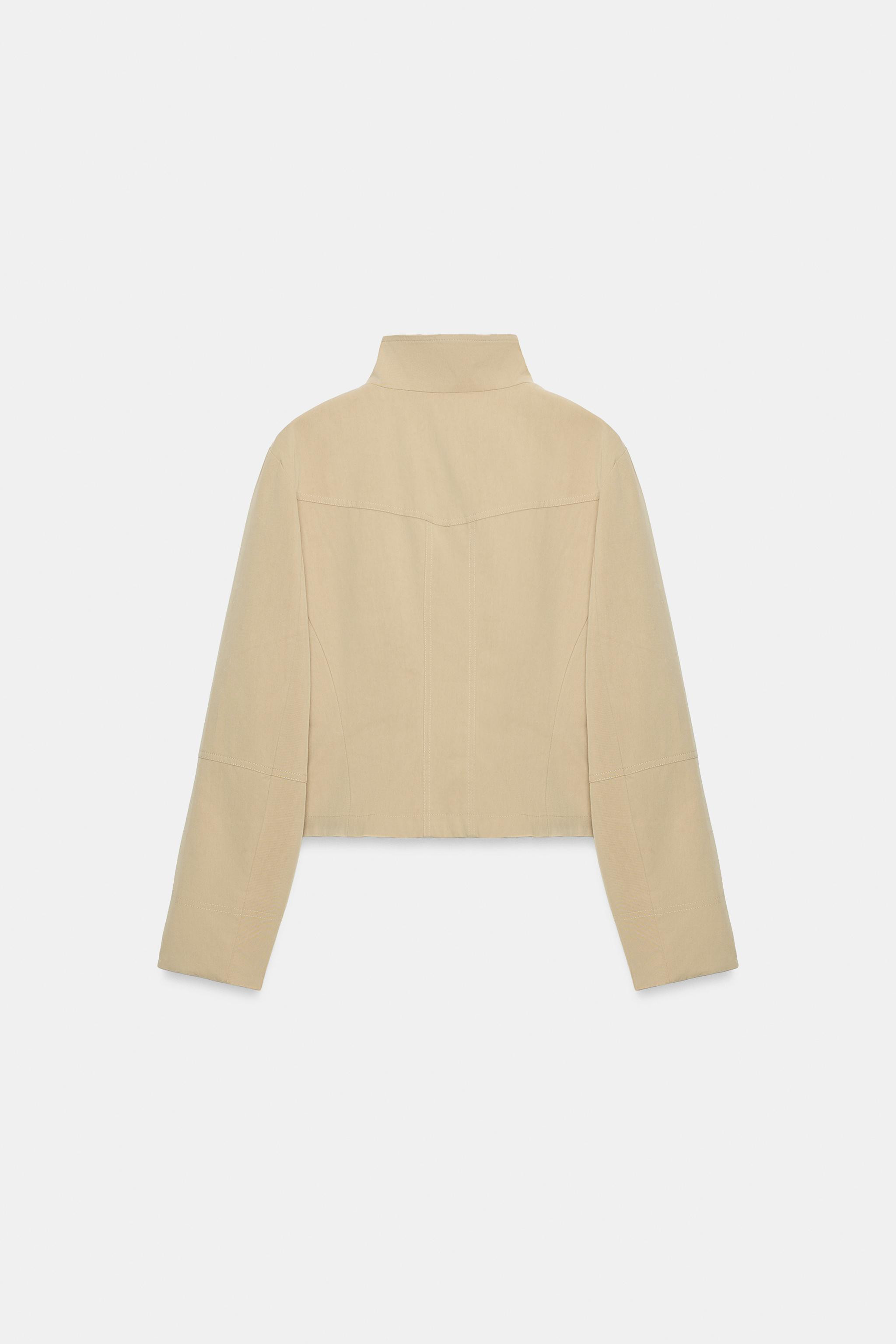 HIGH-COLLAR POCKET JACKET | Zara US