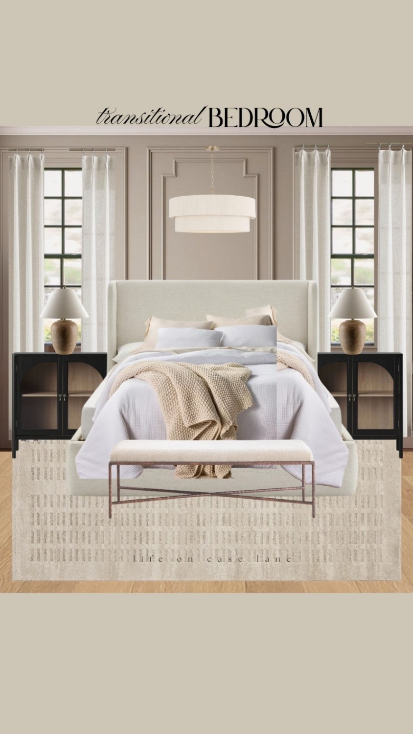 Primary bedroom fully linked with actual furniture.

Neutral bedroom, bedroom inspiration, bedroom inspo, bedroom examples 

Primary bedroom furniture, master bedroom, guest bedroom, traditional bedroom, transitional bedroom, nightstand, upholstered bed, area rug, bedroom bench, bedroom chandelier, lamp, bedroom lamp, neutral bedroom, curtains, neutral curtains, triple pleat pinch curtains, affordable furniture, good quality furniture, wayfair, Loloi,  green bedroom, end of bed bench, neutral rug, son bedroom, boy bedroom, male bedroom, man bedroom, ceiling fan, throw pillow, lumbar pillow

#LTKHome #LTKSaleAlert