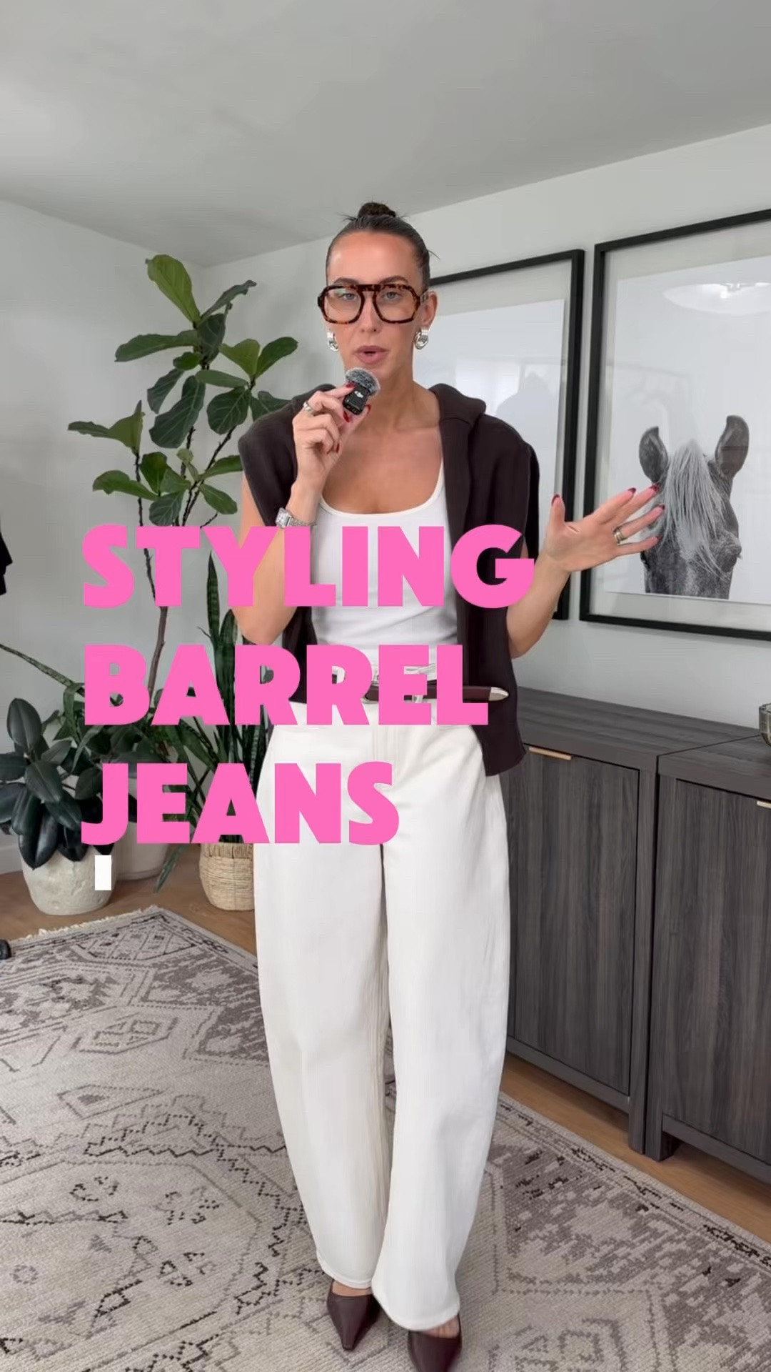 Barrel jeans already bring the volume. So everywhere else, you go slim. Three places people get this wrong:

	1.	The shoe. Chunky sneaker plus barrel jean means volume at the thigh and volume at the foot, so nothing balances. Pointed toe instead — flat, loafer, kitten heel.

	2.	The top. Oversized on top with volume on the bottom and your waist disappears. Go slim or tuck the front.

	3.	The jacket. A boxy jacket that ends where the pant is widest doubles everything up. Go cropped, or long and lean.
The jeans are already doing the most. Let them.

#barreljeans #howtostylebarreljeans #denimstyling #outfitinspo #stylingtips

#LTKootd #LTKgrwm