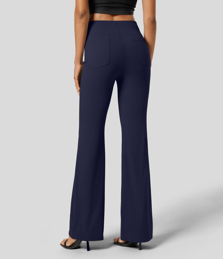 Women’s Halara Flex™ High Waisted Back Side Pocket Slight Flare Work Pants - Halara | HALARA