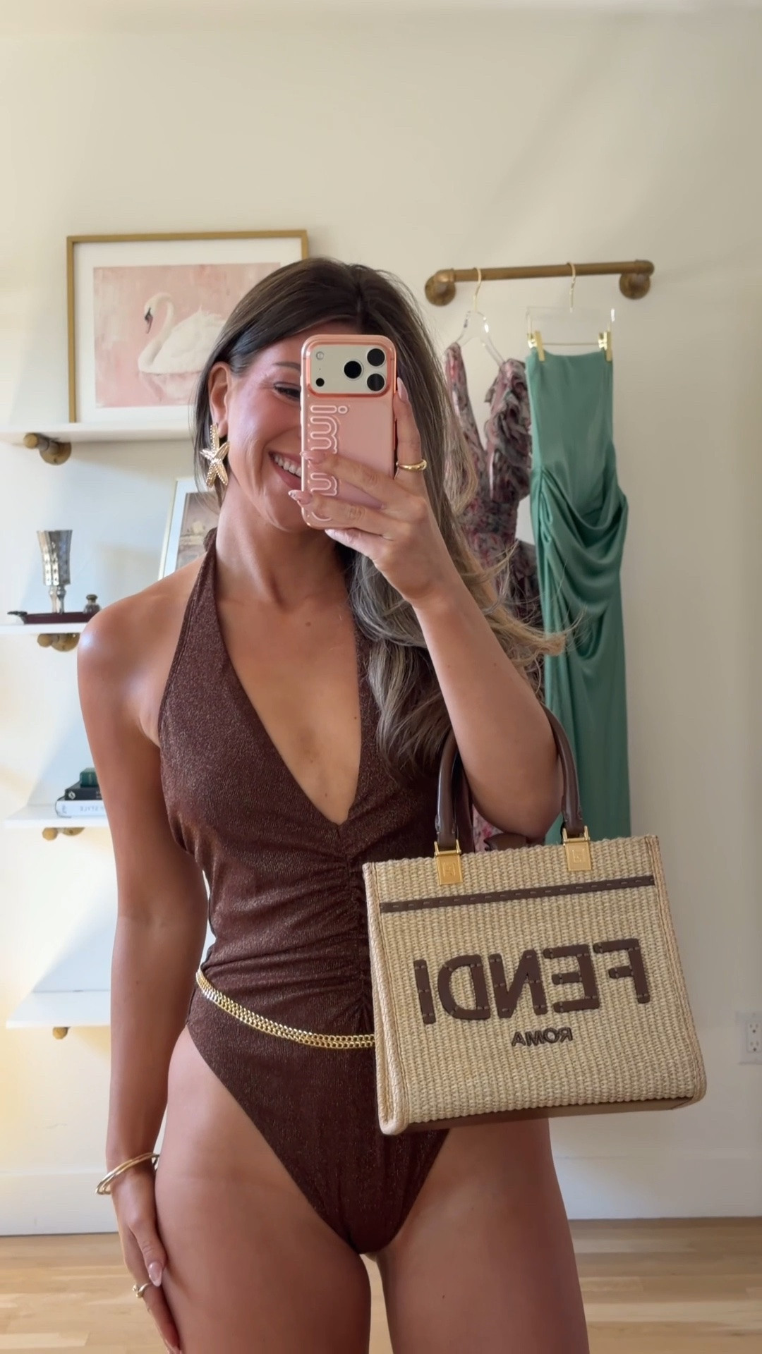 cupshe brown metallic one-piece with plunging halter neckline and gold chain accent swim under $55 for every destination 🌴🌺

Cupshe code: chic

I’m 5’4” and wearing my usual smalls in all!

swim, bikini, one piece swimsuit, summer swim, cover up, resortwear, resort outfits, vacation outfits, vacation dresses, beach vacation outfits, summer vacation outfits, tropical vacation outfits, vacation outfit ideas, summer dresses, casual summer outfits, summer outfit ideas, everyday summer outfits, summer fashion finds

#LTKSeasonal #LTKTravel #LTKSwim