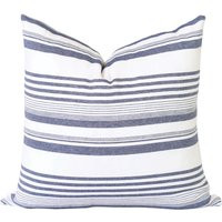 White Throw Pillow, Blue & Stripe Pillow Cover, Covers 18x18, Decorative Covers, 20x20 | Etsy (US)