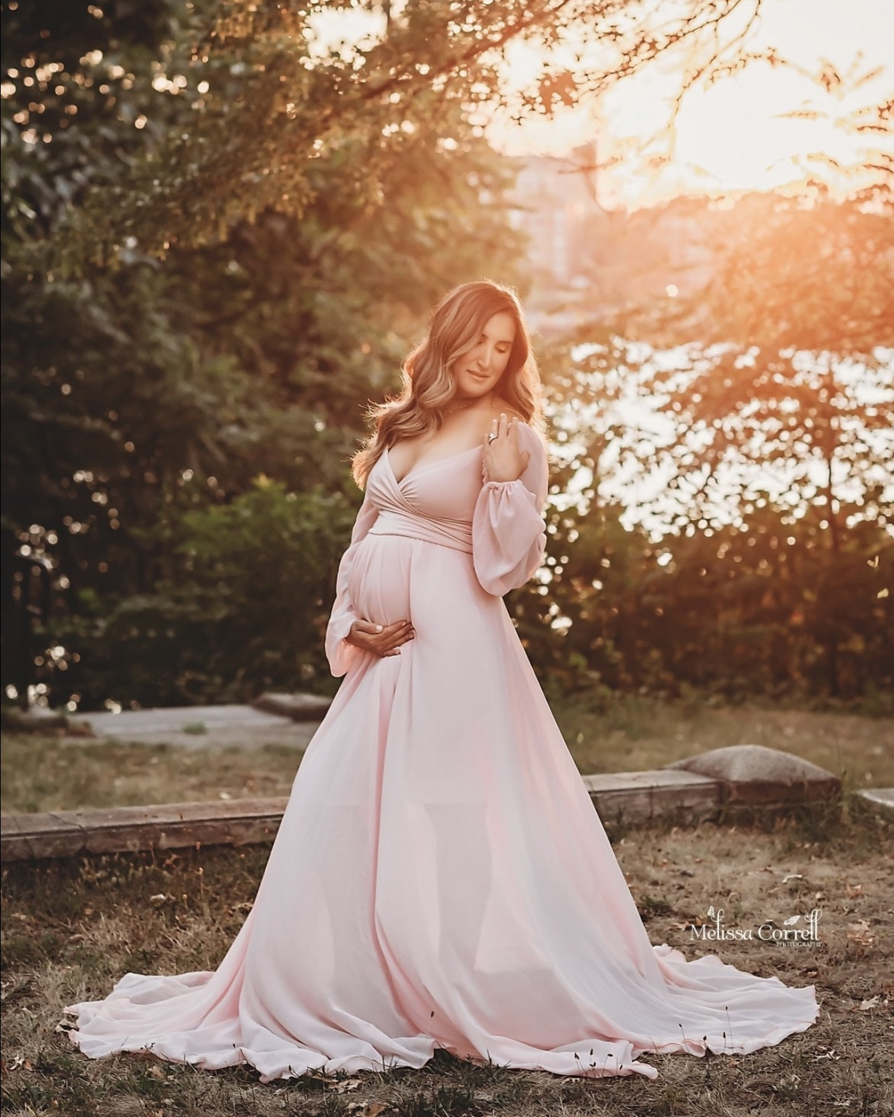 princess polly baby blue dress Flare Sleeve High Wasit Pregnant Tassel Lace Wedding Dresses Noivas ZW –  TANYA BRIDAL main image 1