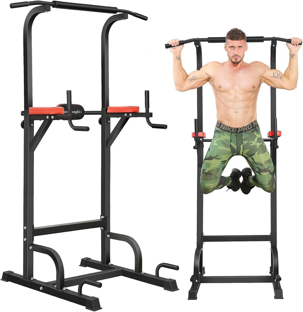 BangTong&Li Power Tower, Pull Up Bar Dip Station/Stand for Home Gym Strength Training Workout Equ... | Amazon (US)